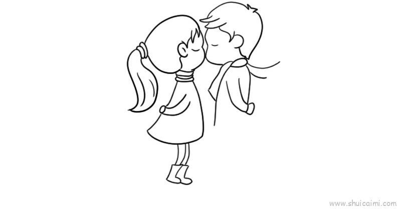 情人节小情侣儿童画怎么画 情人节小情侣简笔画顺序