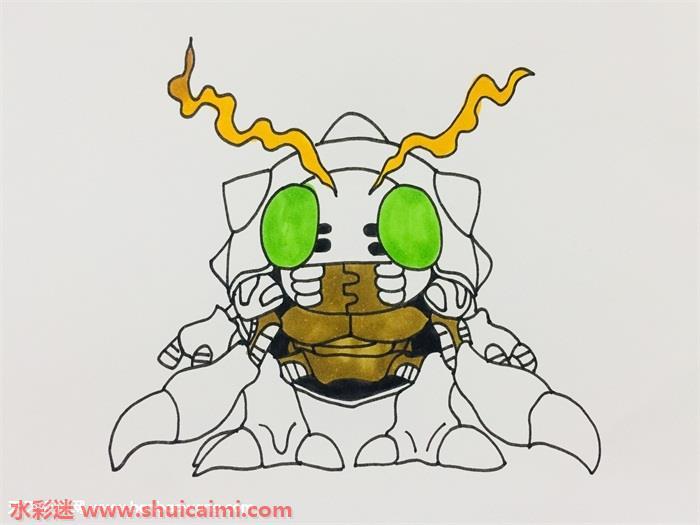 甲虫兽怎么画 甲虫兽简笔画彩色