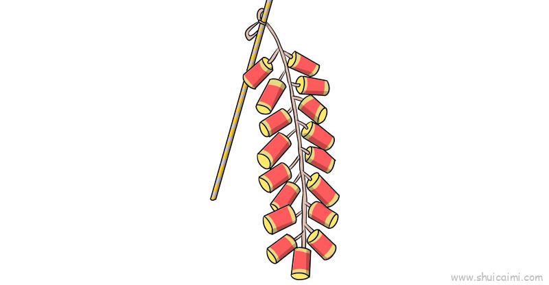 烟花炮竹儿童画怎么画 烟花炮竹简笔画简单