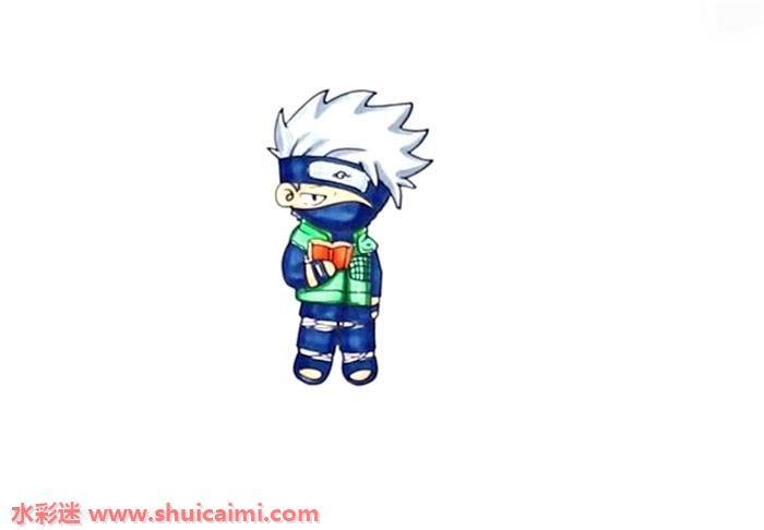 火影忍者卡卡西简笔画Q版全身图片