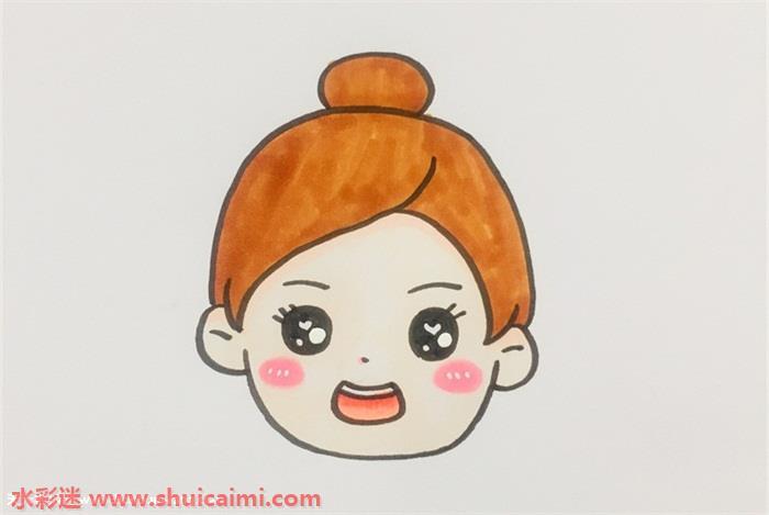 正脸丸子头怎么画 正脸丸子头简笔画画法