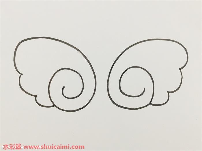 天使翅膀怎么画 天使翅膀简笔画图片大全带颜色