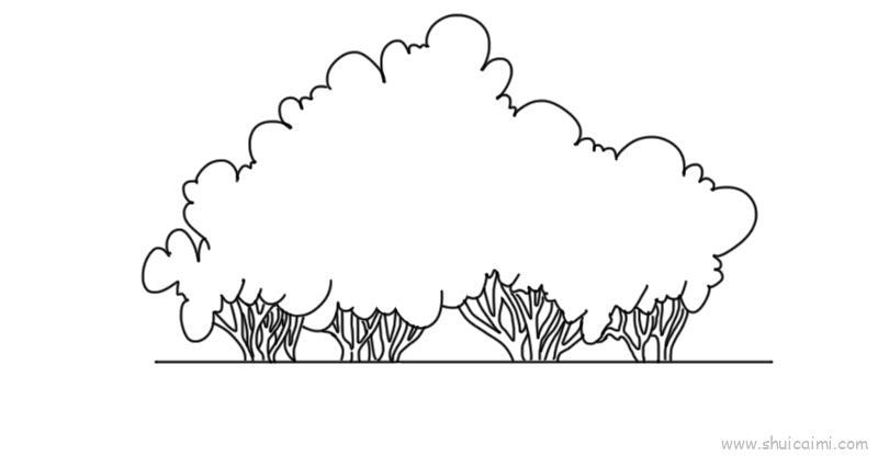 灌木儿童画怎么画 灌木简笔画顺序