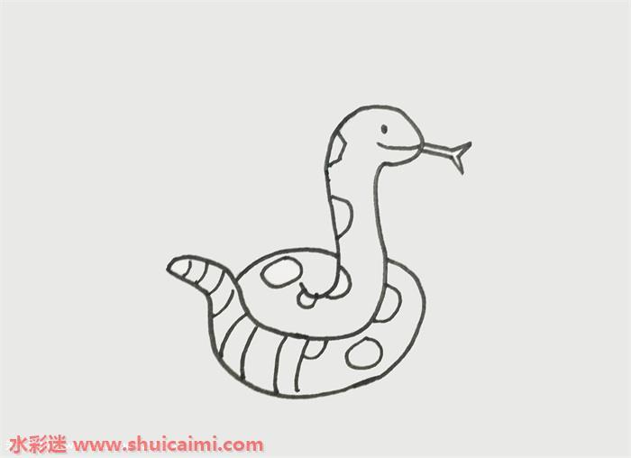 毒蛇怎么画 毒蛇简笔画简单易画彩色