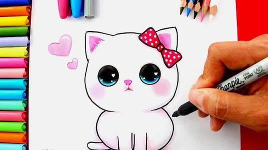 小猫简笔画可爱 趴着的小猫简笔画可爱