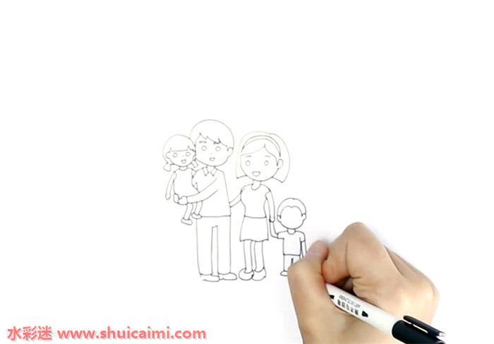 全家福4人好看怎么画 全家福4人好看简笔画图片彩色