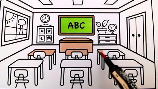 教室简笔画 教室简笔画小学