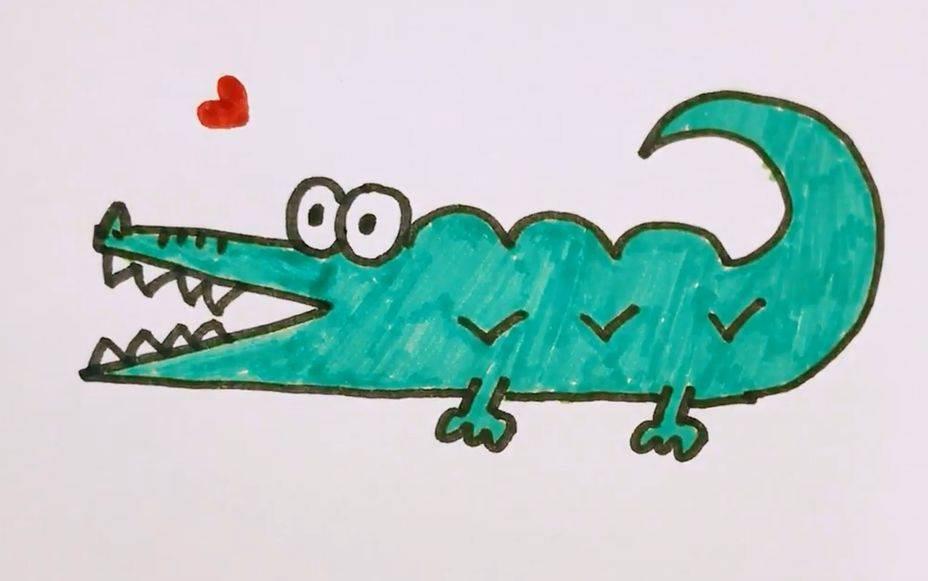 鳄鱼简笔画 鳄鱼简笔画彩色