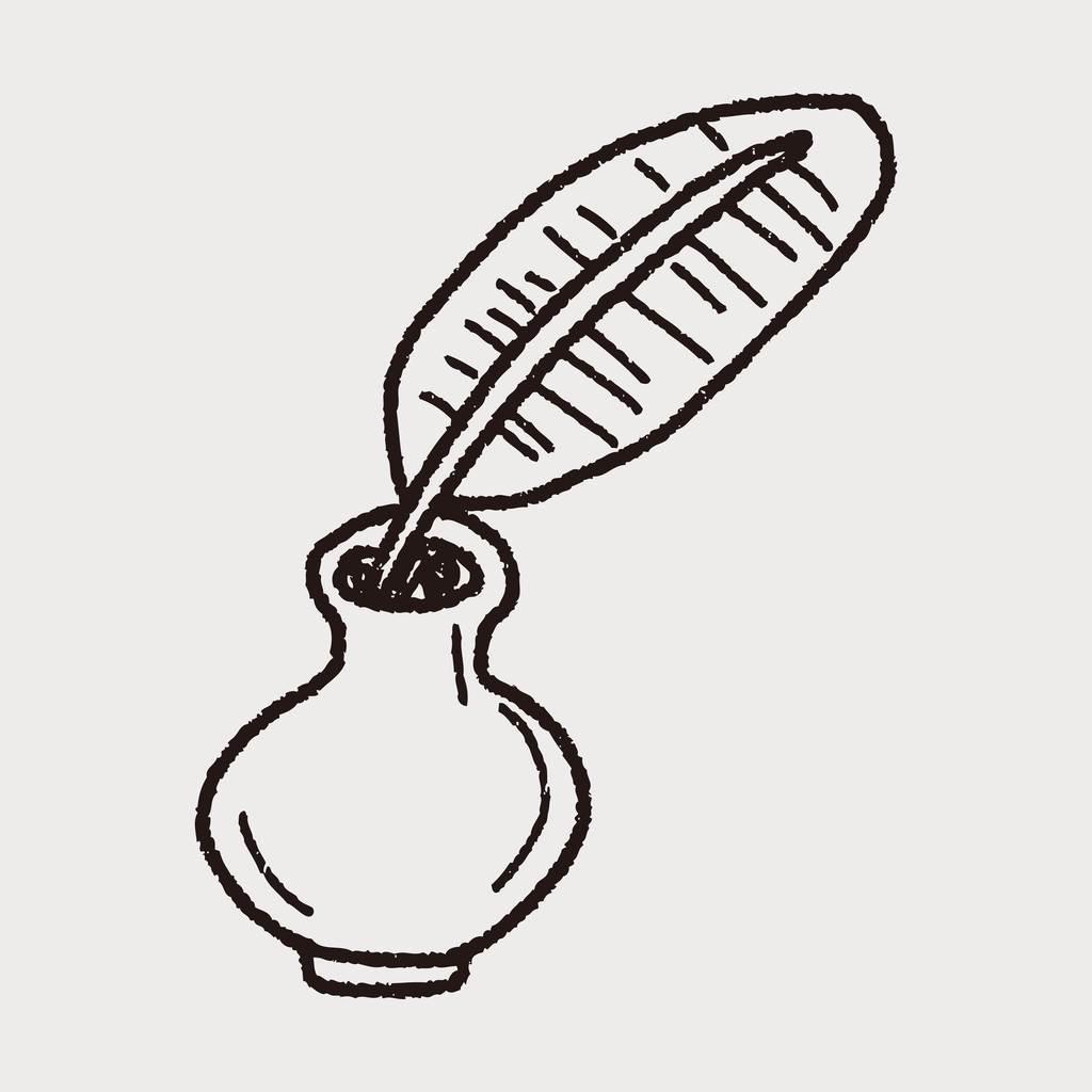 鹅毛笔简笔画大全教程 鹅毛笔的简笔画