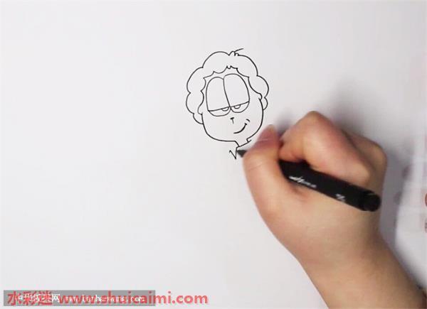 加菲猫主人怎么画 加菲猫主人简笔画简单又漂亮彩色