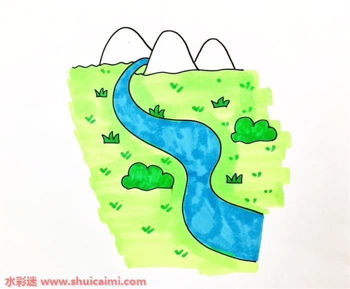 长江怎么画 长江简笔画简单易画彩色
