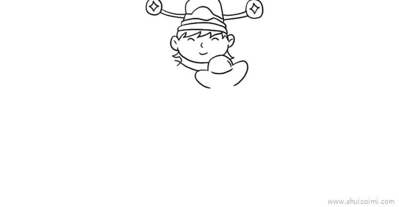 财源滚滚年画儿童画怎么画 财源滚滚年画简笔画图片