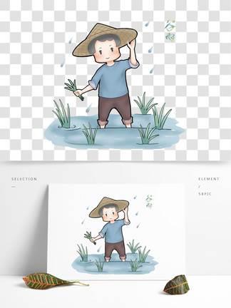 处暑农耕简笔画 处暑的简笔画图片