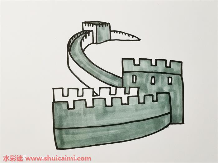 长城怎么画 长城简笔画图片大全带颜色