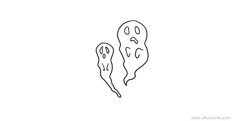 鬼怪幽灵儿童画怎么画 鬼怪幽灵简笔画步骤