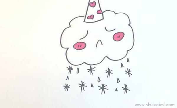 下雪儿童画怎么画 下雪简笔画简单