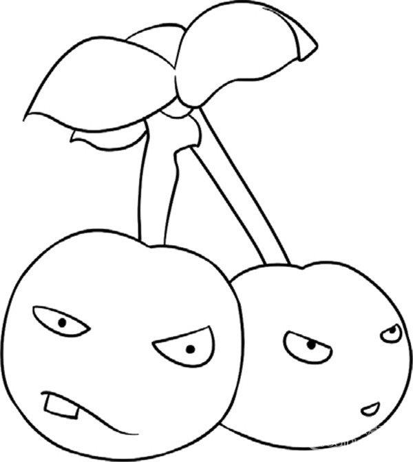 小小的樱桃简笔画怎么画 小小的樱桃简笔画步骤