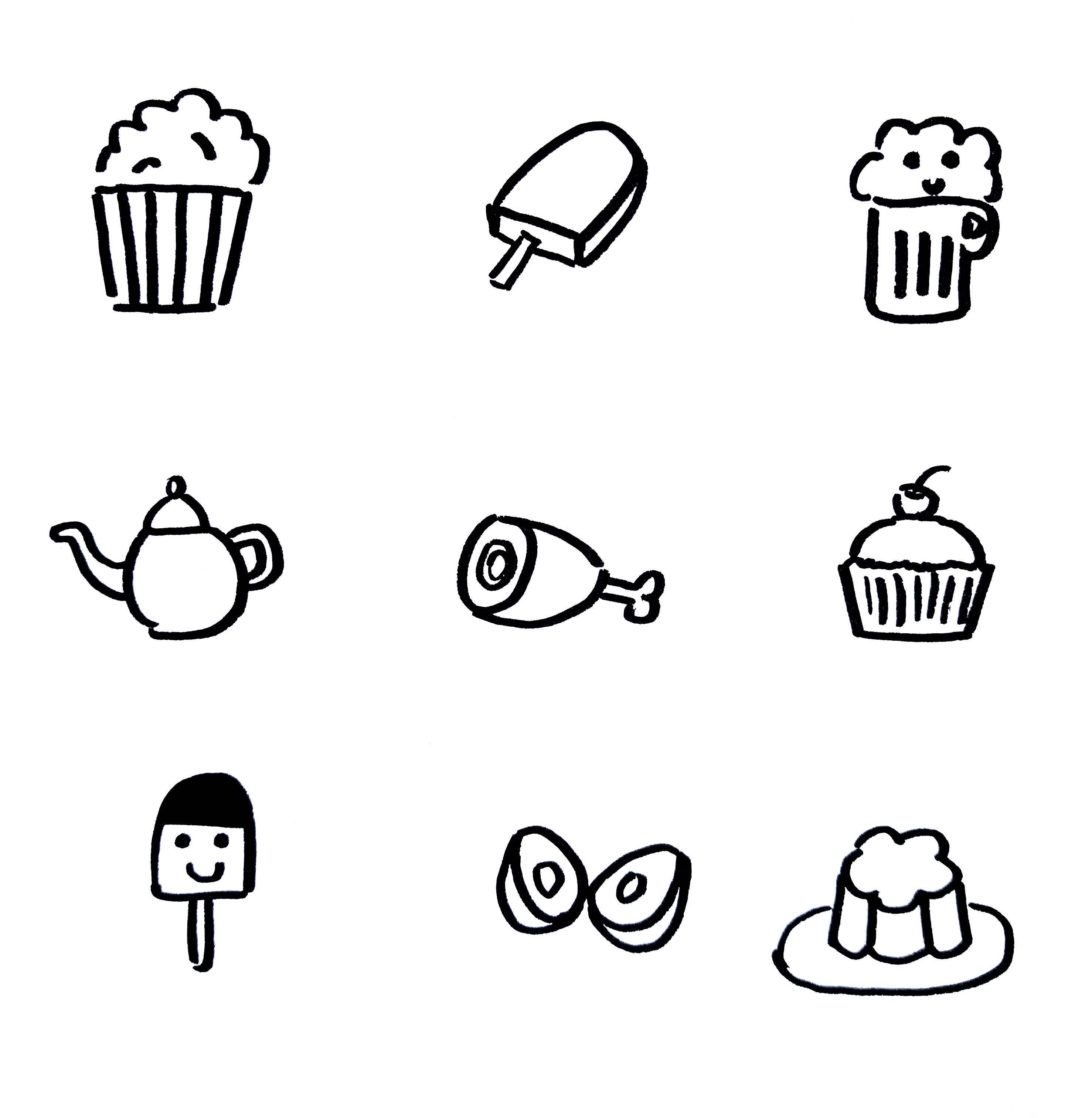 美食简笔画 美食简笔画可爱小吃