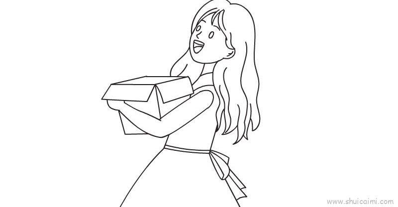 收快递儿童画怎么画 收快递简笔画画法