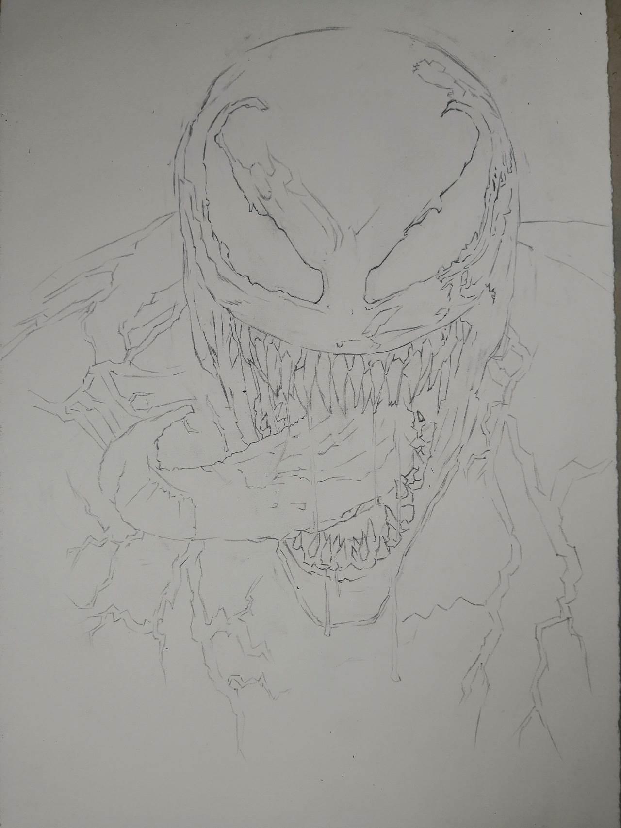 毒液简笔画 毒液简笔画帅气