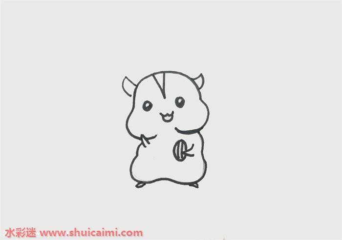 一只萌萌小仓鼠画怎么画 小仓鼠画简笔画简单易画彩色