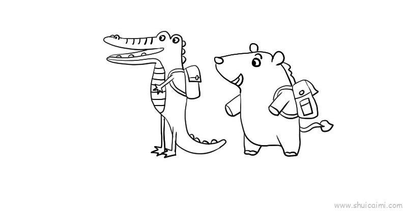 动物迁徙儿童画怎么画 动物迁徙简笔画图片