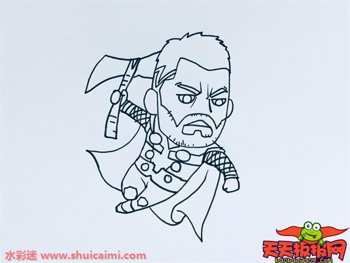 雷神q版怎么画 雷神q版简笔画简单易画彩色