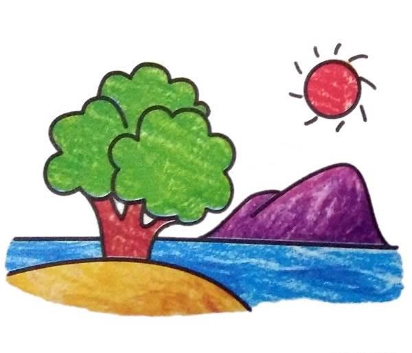 山水简笔画 山水简笔画简单又漂亮