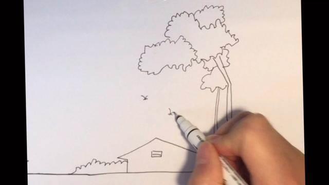 风景简笔画 风景简笔画山水画