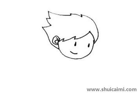 玩滑板的小男孩儿童简笔画