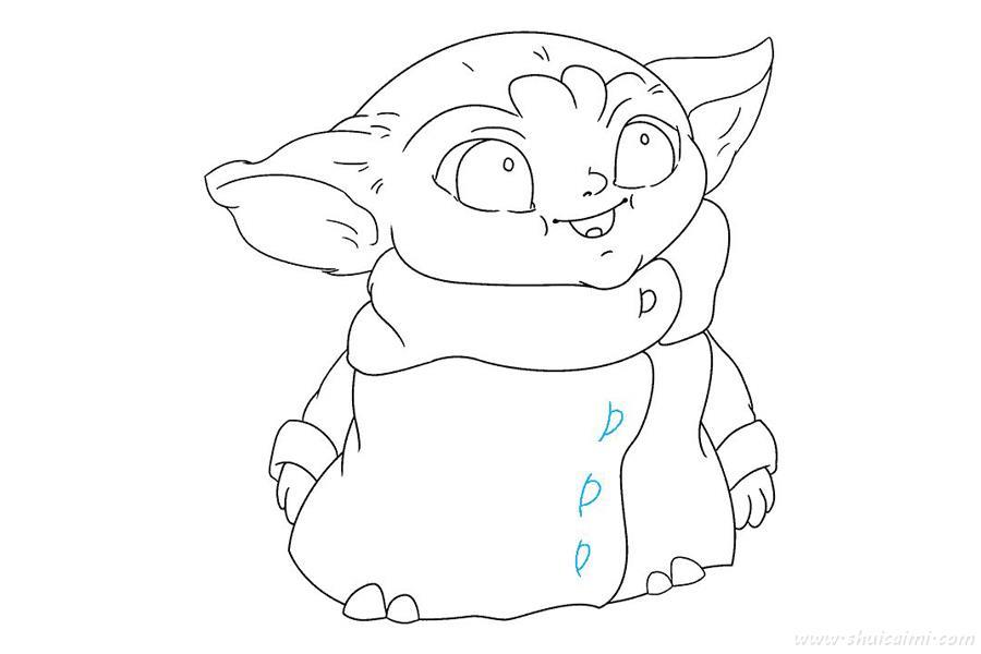 尤达宝宝曼达洛人怎么画 尤达宝宝曼达洛人简笔画步骤