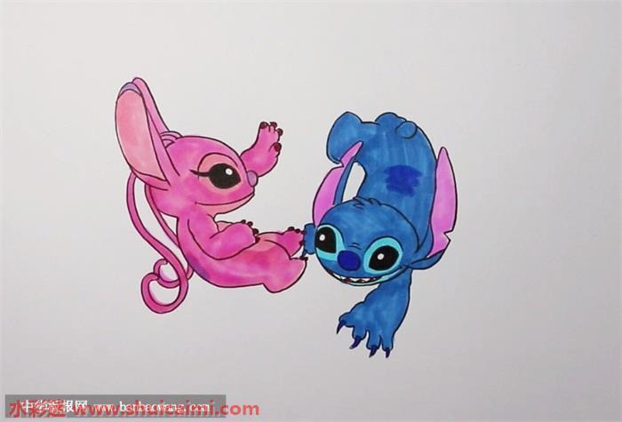 史迪仔和安琪怎么画 史迪仔和安琪简笔画漂亮彩色