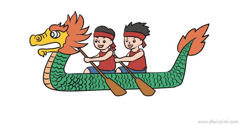 赛龙舟儿童画怎么画 赛龙舟简笔画图片
