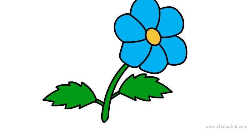 蓝色小花儿童画怎么画 蓝色小花简笔画好看