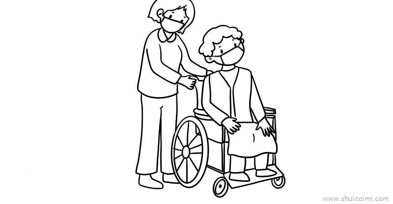疫情看夕阳老人儿童画怎么画 疫情看夕阳老人简笔画顺序