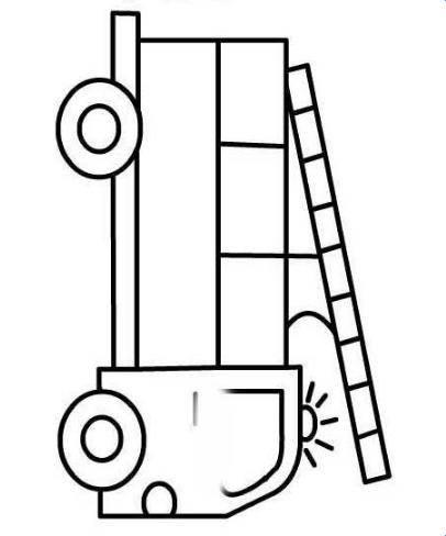 消防车简笔画 消防车简笔画儿童画幼儿园