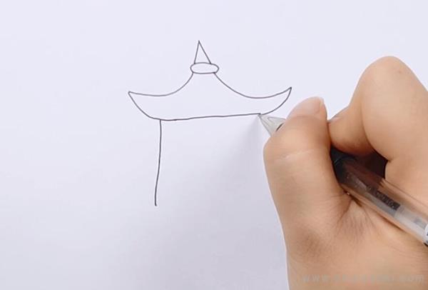 亭子简笔画怎么画 亭子简笔画步骤