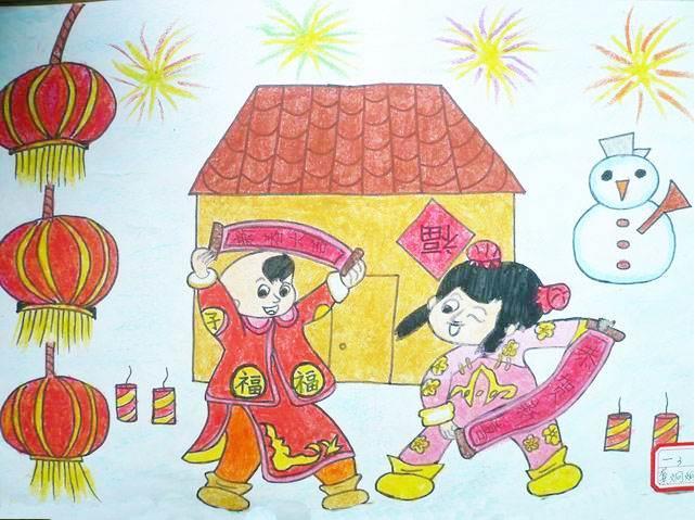 过新年简笔画图片大全 过新年简笔画图片大全彩色