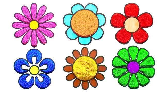 花朵简笔画彩色 春天花朵简笔画彩色