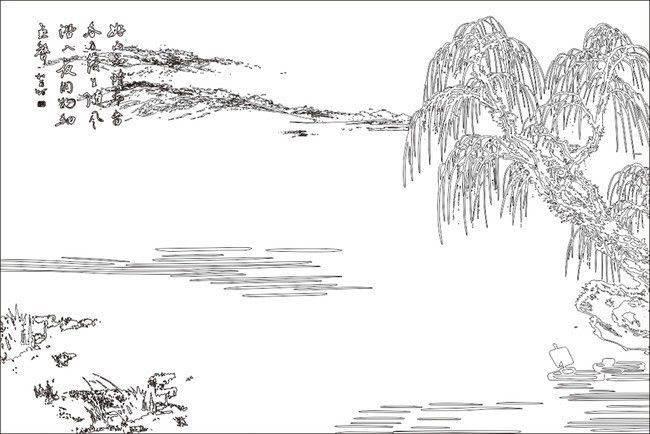 山水画简笔画构图 山水画简笔画画法