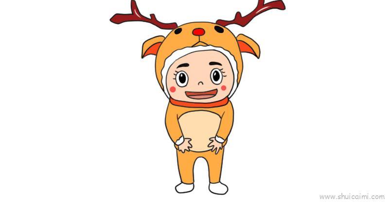 圣诞节鹿儿童画怎么画 圣诞节鹿简笔画简单
