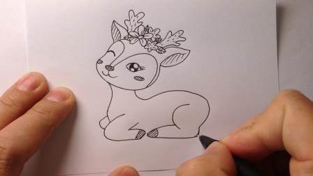 梅花鹿简笔画图片大全大图 梅花鹿简笔画图片大全大图