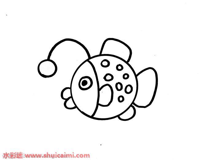 灯笼鱼怎么画 灯笼鱼简笔画彩色