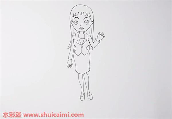 都市白领怎么画 都市白领简笔画简单好看带颜色