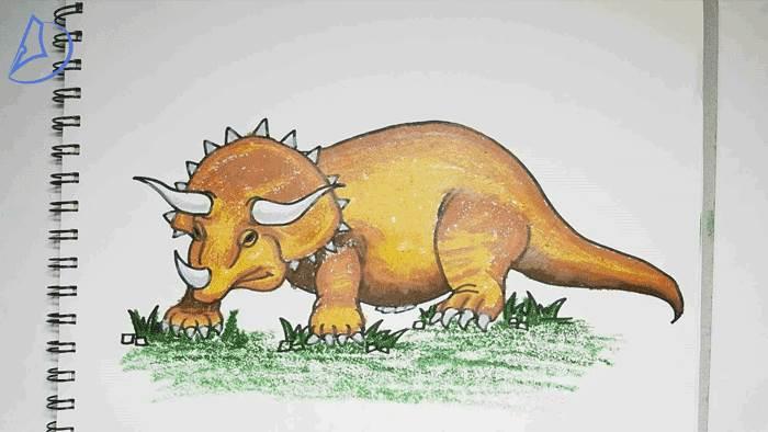 三角龙简笔画 三角龙简笔画儿童画