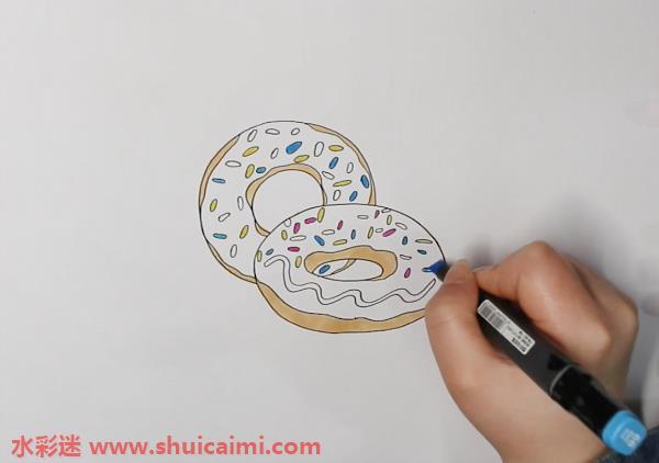 甜甜圈怎么画 甜甜圈简笔画简单易画彩色