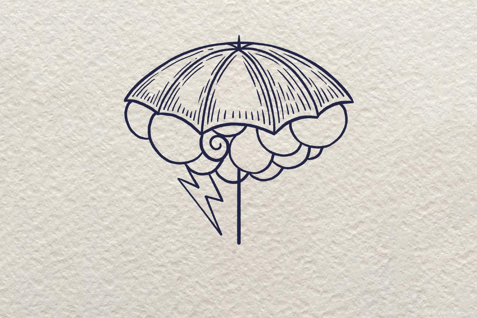 创意暴雨怎么画 创意暴雨简笔画图片大全带颜色
