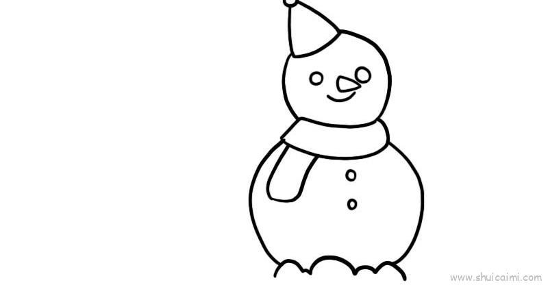 小男孩堆雪人儿童画怎么画 小男孩堆雪人简笔画画法