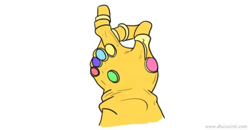 无限手套儿童画怎么画 无限手套简笔画简单又好看