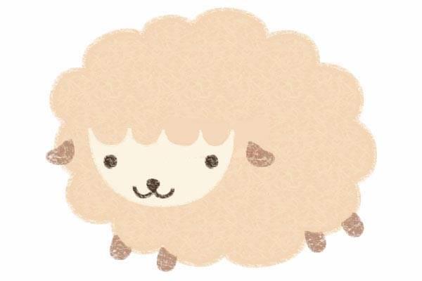 小绵羊简笔画 小绵羊简笔画彩色可爱